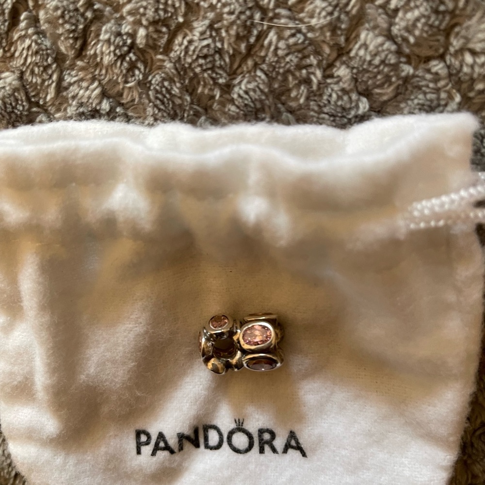 Pandora Pink CZ oval lights charm, 2 for $100.